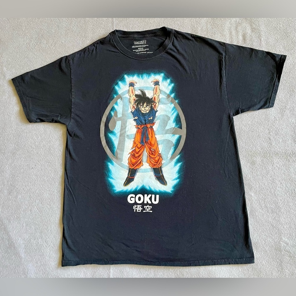 Dragon Ball Z Goku Spirit Bomb Graphic Black Short Sleeve T-Shirt Medium